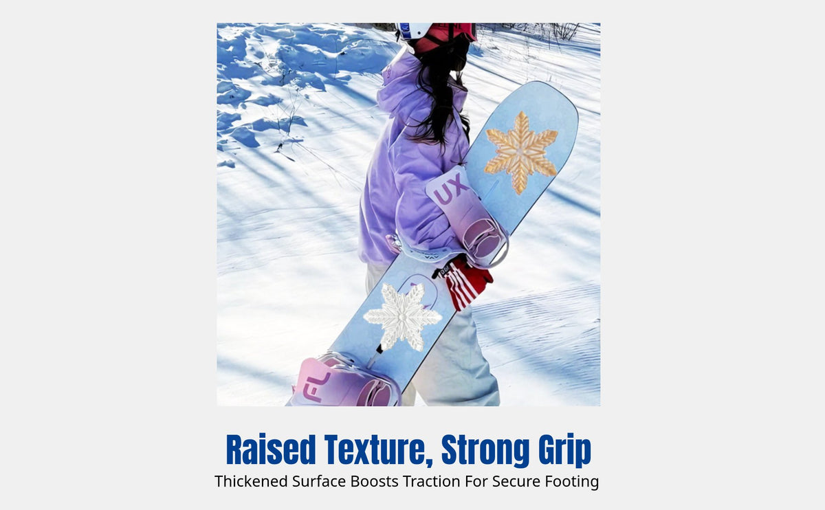 Snowboard Anti-Slip Pad, Thick Transparent Stomp Pad, Collision Protection, Ice Crystal Design