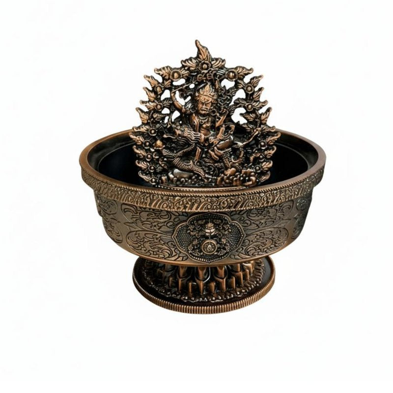 Tibetan Water God Statue, Metal Buddhist Altar Decor, Home Wealth Offering