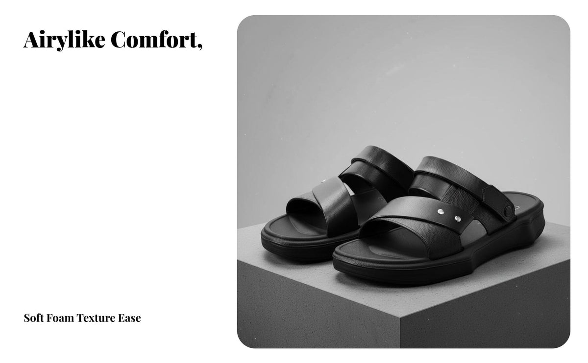 Men's Summer Sandals, Slip-On Breathable Beach Slides, Anti-Slip, Wear-Resistant, doubleWear relaxed Shoes
