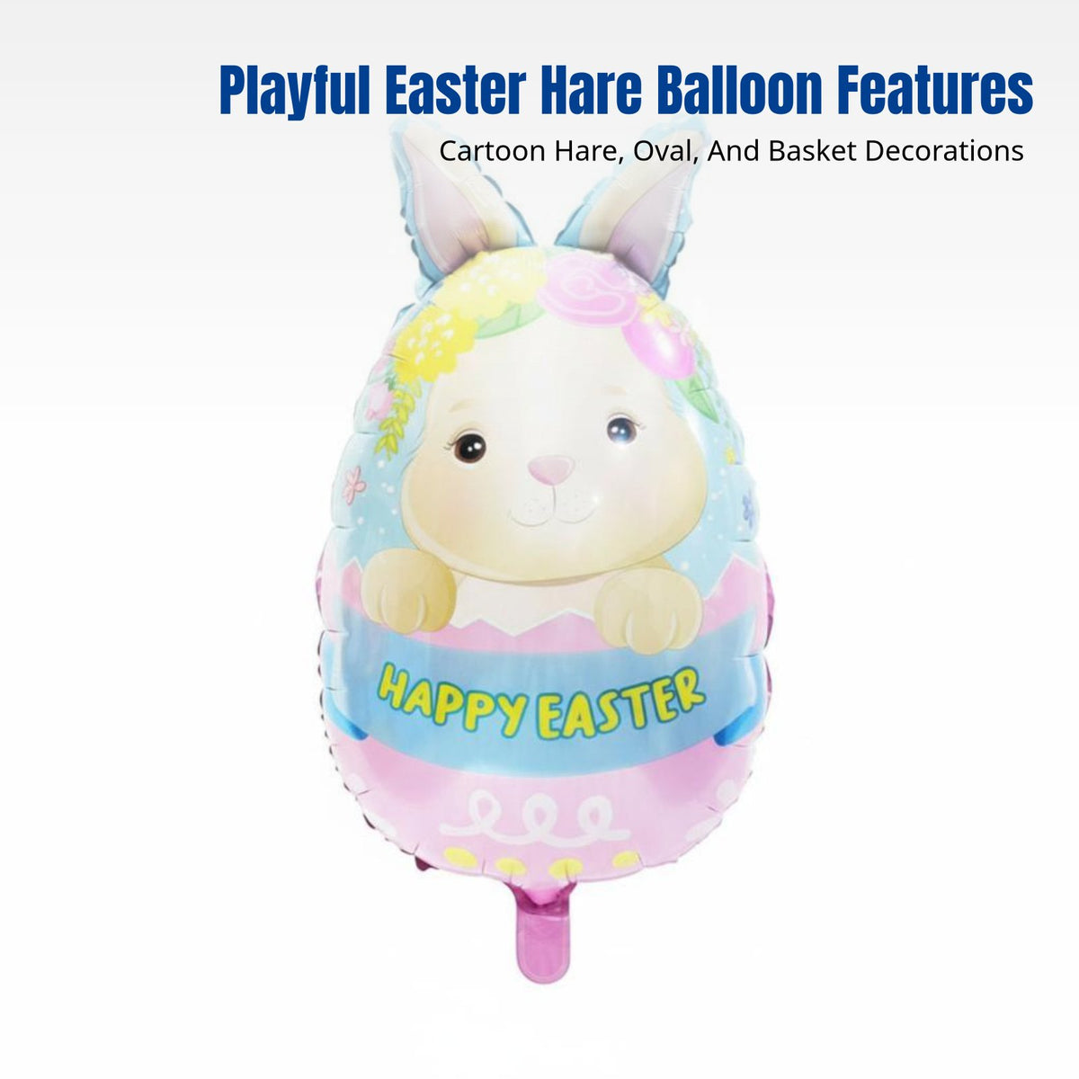 Foil Balloon, Easter Bunny Shape, Egg Theme, Party Decor, Vibrant Colors, Joyful Easter