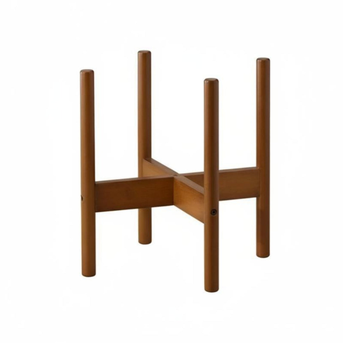 Nordic Bamboo Stand, Cross Frame Flower Pot Holder, Floor Storage Rack for Living Room and Balcony, Minimalist Decor