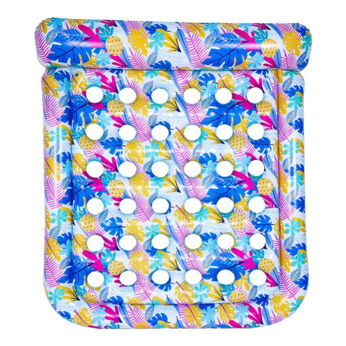 Inflatable Pool Float, Double Water Lounger, PVC Air Mattress, Exotic Print, Party, Random Design