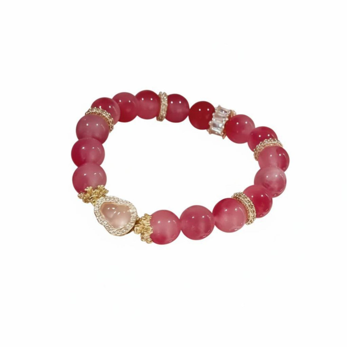 flower crystal Gourd Hand String, Red flower Beads, Elegant fortunate decoration, Modern Chinese design