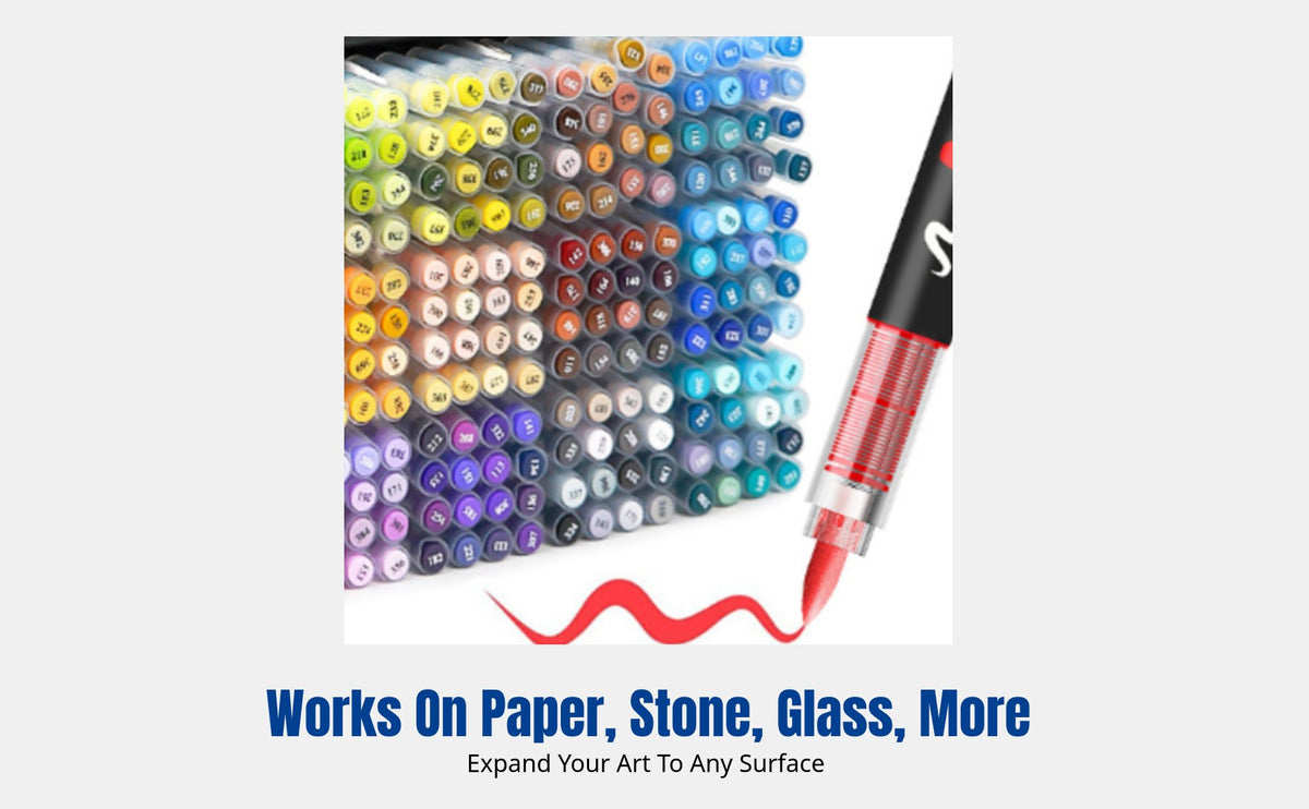 Acrylic Marker Pen Set, Direct Ink, Large Capacity, Multi-Color, Professional Drawing, Kids Art Supplies