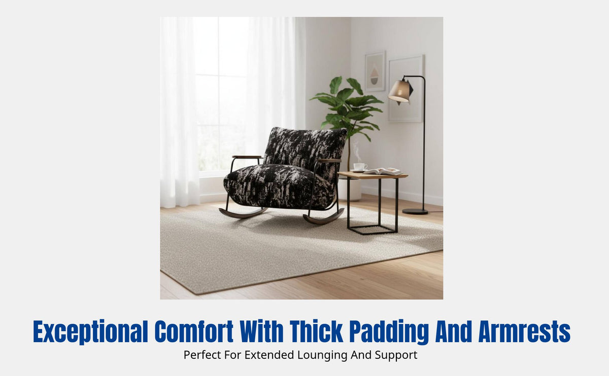 Single Sofa Chair, Nordic Minimalist Lounge Chair, Designer Armchair for Living Room and Balcony, Relaxing Rocking Chair