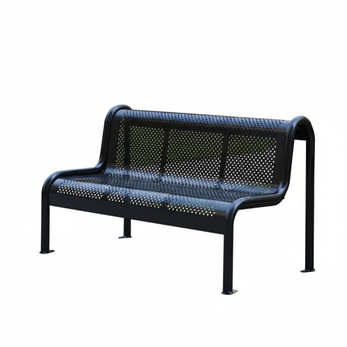 Outdoor Iron Long Bench, Garden Metal Chair, Waterproof, Sun-Resistant, Double Person, Minimalist Design
