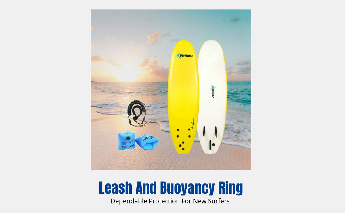 Kids Surfboard, Beginner Bodyboard for Water Activities, Durable EPS Material, Leash Included