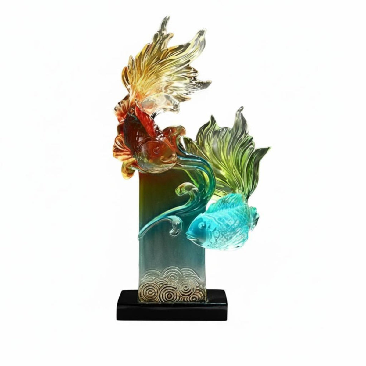 Koi Fish Prosperity Figurine, Resin Decor, Living Room, Wine Cabinet, Housewarming Accent