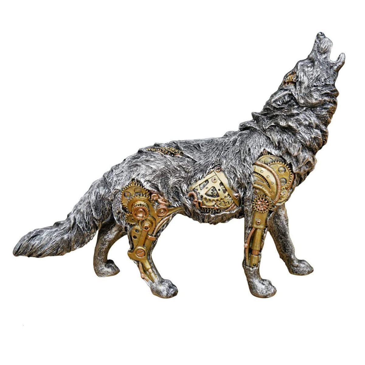 Steampunk Resin Dog Figurine, Desktop Decor, Modern Creature Sculpture, PVC, Display Case, Random Design
