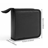 Portable CD Storage Book Zipper Closure PU Leather Disc Wallet 40 Disc CD Case for Car, Travel