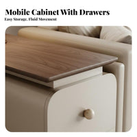 2-Tier Rolling Trolley Mobile with Casters Side Table Space-Saving Design Adaptable Use for Homeowners, Living Room