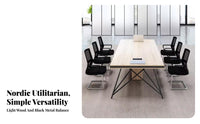 Mechanical aesthetic 6-Person Training Desk Nordic Aesthetic 6-8 Person Boardroom Table Modern Design Office Furniture Spacious work surface for Students, Business Professionals, group Leaders, Conference Room, Meeting Area