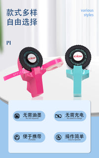 迷你打印机转轮打字机家用手账胶带手动小型刻字压纹标签机便携式 【紫色】打字机【送胶带2卷】