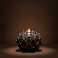 Vintage Candle Holder Handcrafted Carved Candle Holder Antique-Looking Tealight Holders for Tabletop, Meditation