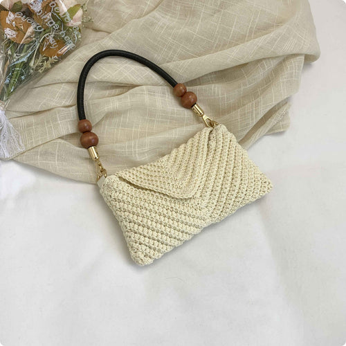 Small Square Shoulder Bag Chic Knitted Shoulder Bag Easy to Match Outfits