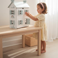 DIY Assembly Wooden Dollhouse Playset Sturdy Wood Construction Wooden Dollhouse Great Gift Idea Pretend Play House Sparks Creativity for Girls, Kids, Toddlers, Playroom
