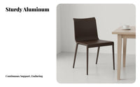 Light Luxury Aesthetic Curved spine Saddle Chair Minimalist design Armless Side Chair Italian Inspired Dining Seating Modern Design for Homeowners, Interior Designers, Restaurant Owners, Living Room, Cafe, Home Office