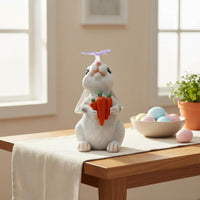 Rabbit Carrot Statue LED Light Solar Rabbit Statue Warm Radiance for Garden