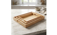 3 Pieces Educational Tray with Handles Stackable Tray with Handles