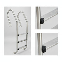 Rust Resistant Stainless Steel Pool Ladder Easy-to-Grip Pool Ladder with Handrails Polished