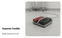 Heavy Duty Double Pedal Foot Switch Long-Lasting Plastic Double Foot Pedal Multi-Function for Medical Technicians, Gaming, Footage Editing
