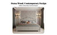 Nordic design Storage elevate Bed Modern Design Bedroom Furniture Hydraulic Mechanism Wood Slat Support for partners, Apartment Dwellers, Homeowners, Small Living Spaces, Guest Room