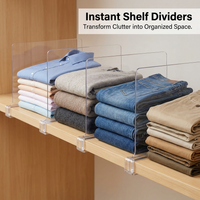 8 Pcs Acrylic Shelf Dividers, Separator for Wardrobe, Transparent Shelf Dividers for Closet, Bedroom - Image 6