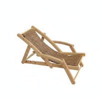 Foldable Design Miniature Beach Chair Decorative Ornament Dollhouse Lounge Chair for Hobbyists