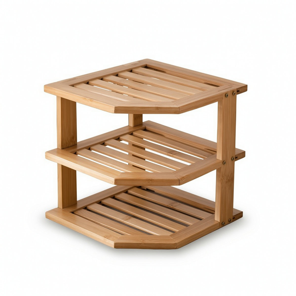 Three-Tier Corner Storage Rack Rustic 3 Tier Countertop Organizer Farmhouse Furniture for Cabinets