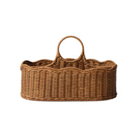 Woven Basket Natural Brown Tray Organizer Textured