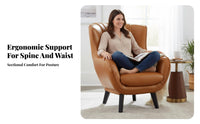Highsupport Club Chair North American Design Upholstered Contoured Spinerest Armchair Ergonomic Comfort Button-Tufted Features