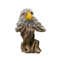 Wood-Grain Owl Ornament Details Decorative Resin Owl Figurine for Display