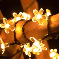 Solar Flower String Light Decorative Outdoor Lighting Long Lasting for Garden