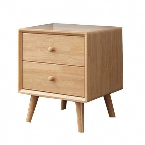 Nightstand with Open Storage Compact Nightstand with Drawers Stable for Bedroom