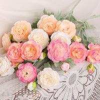 Artificial Peony Bouquet with Velvet Finish