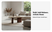 Wabi-Sabi aesthetic Sculptural Low Table Natural Aesthetic Bean-Shaped Coffee Table Irregular Shape Living Room Furniture Minimalist Design for Apartment Dwellers, Homeowners, Interior Designers, Lounge Area, Home Office, Bedroom
