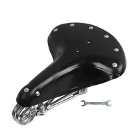 Leather Bicycle Saddle with Triple Springs Vintage