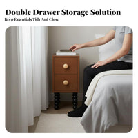 Narrow Nightstand Space-Saving Bedroom Furniture Slim Design for Living Room