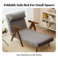 Transformable Sleeper Chair Foldable Fold-Expandable Armchair Bed 2-in-1 Design Breathable Fabric for Small Apartment Dwellers