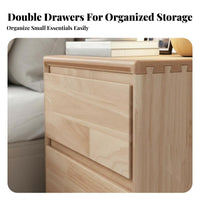 Wooden Nightstand with Drawer Mortise and Tenon Joint Bedside Table for Bedroom