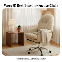 Reclining Office Chair with Footrest Highspine Support Desk Seat 360-Degree rotate Plush paddinging for Remote Workers, Students