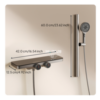 Brass shower faucet, temp control.