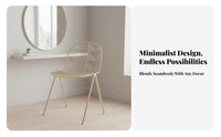 Nordic design Shell rear Vanity Chair Modern Design Shell rear Chair Gold Legs Upholstered Seat Minimalist Aesthetic for Guests, Homeowners, Interior Decorators, Bedroom, Dining Room, Home Office, Reception Area