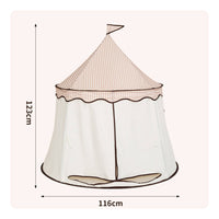 Checked Conical Teepee Tent Scalloped Trim Children's Teepee Tent Curtain-Style Panels Open Front