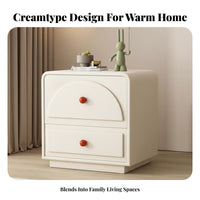 Rounded 2-Drawer Chest Minimalist Design Nightstand Stain-Proof for Office, Kids
