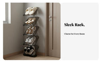 Space-Saving Narrow Shoe Shelf Unrestricted Standing Stackable Shoe Rack Easy Assembly High Bearing Capacity for Students, Apartment Dwellers, Families, Entryway, Dorm Room, Bedroom, Bathroom