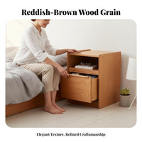 Nightstand with Drawer and Shelf sturdy Construction Bedside Table for Students