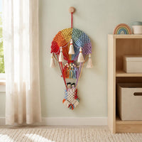 Hot Air Balloon Macrame Wall Hanging Natural Cotton Rope Macrame Hot Air Balloon