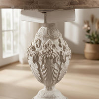 Vintage Round Side Table Distressed French Style Side Raised Edge Table rims Home Furniture