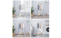 Adjustable Height Clothes Drying Rack with Wheels Freestanding Rolling Clothes Rack Portable Furniture Compact for Apartment
